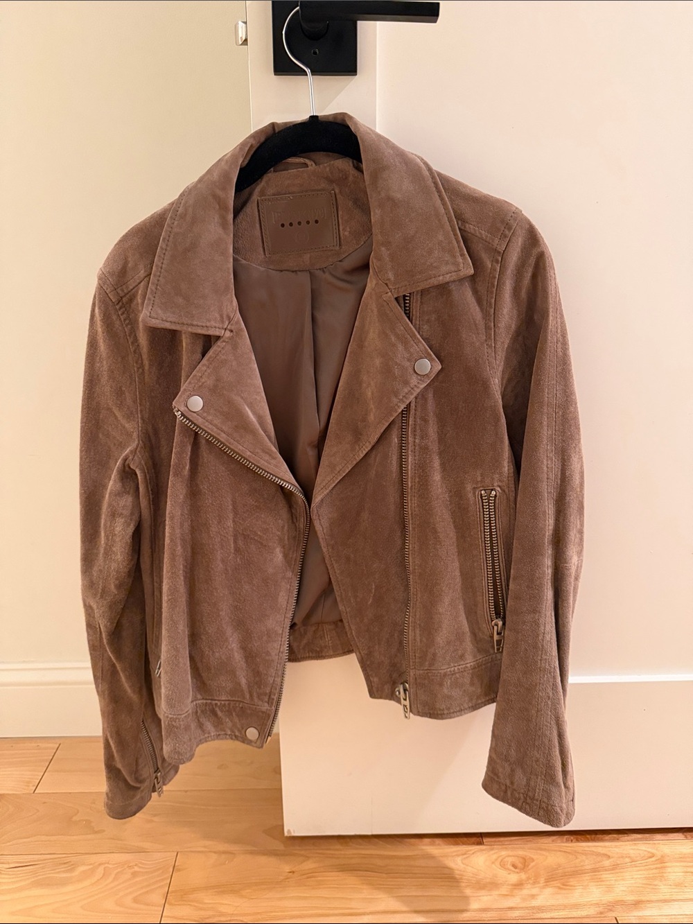 Blanknyc Suede Jacket in Taupe Brown